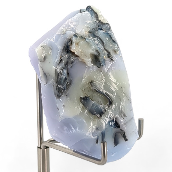 Lavender Custard Black Art Glass Cullet Glowing Uranium Slag Glass #4GL62 - Picture 3 of 7